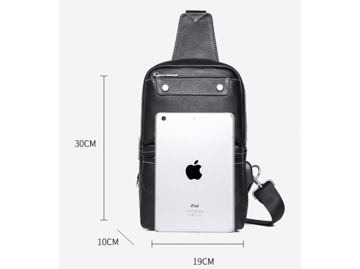 Мужской кожаный черный мессенджер Tiding Bag A25-6801A