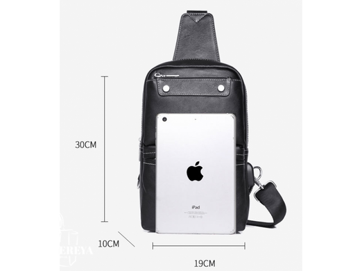 Мужской кожаный черный мессенджер Tiding Bag A25-6801A