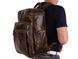 Мужской кожаный рюкзак Tiding Bag 7202C коричневый 2