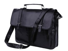 Мужская кожаная черная сумка Tiding Bag 7013A