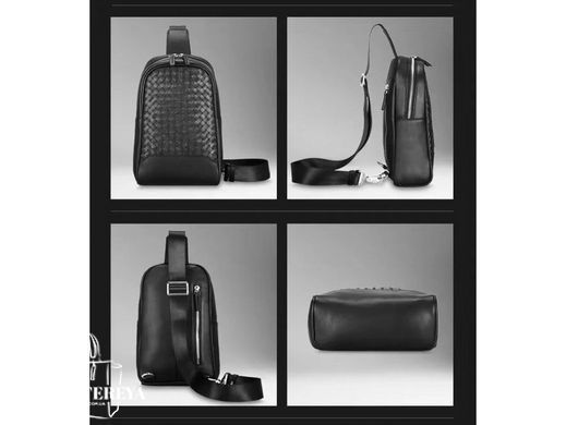 Мужской кожаный мессенджер Tiding Bag B3-1700A черный