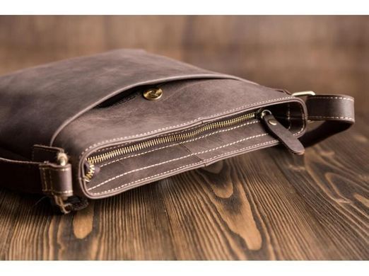 Мужской кожаный черный мессенджер Tiding Bag G1166