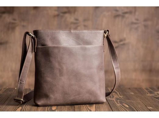 Мужской кожаный черный мессенджер Tiding Bag G1166