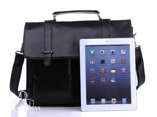Мужская кожаная черная сумка Tiding Bag 7013A