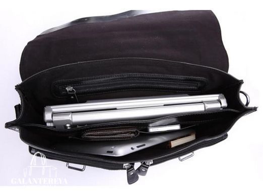 Мужская кожаная черная сумка Tiding Bag 7013A