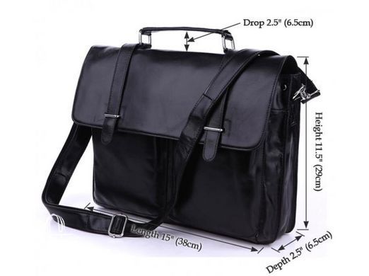 Мужская кожаная черная сумка Tiding Bag 7013A