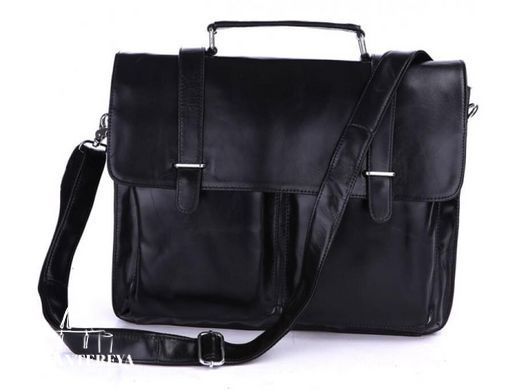 Мужская кожаная черная сумка Tiding Bag 7013A