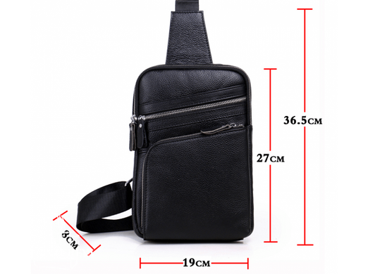 Мужской кожаный черный мессенджер Tiding Bag A25-6896