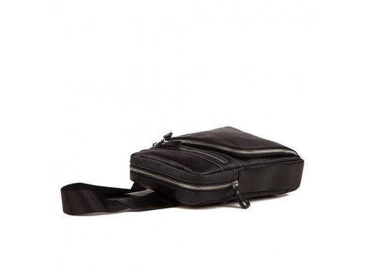 Мужской кожаный черный мессенджер Tiding Bag A25-6896