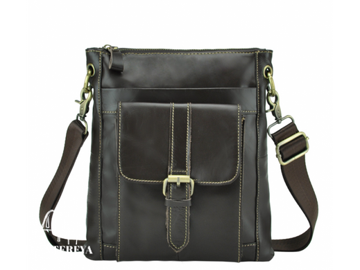 Мужской кожаный мессенджер Tiding Bag M38-5028DB коричневый