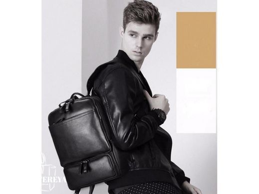 Мужской кожаный рюкзак Tiding Bag B3-1697A черный