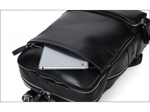 Мужской кожаный рюкзак Tiding Bag B3-1697A черный