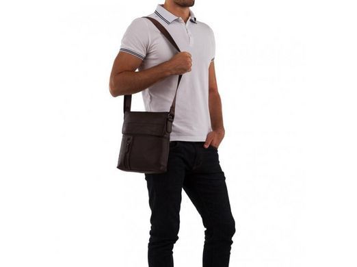 Мужской кожаный черный мессенджер Tiding Bag M38-1713