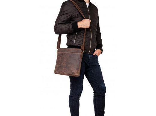 Мужской кожаный черный мессенджер Tiding Bag G1166