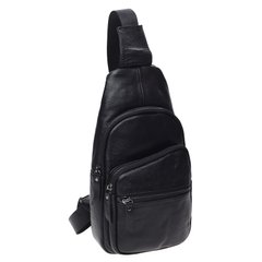 Сумка слинг мужская (однолямочный рюкзак) кожаный Keizer K11037-black