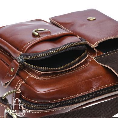 Мужской кожаный мессенджер Borsa Leather K16211-brown коричневый