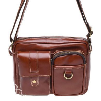 Мужской кожаный мессенджер Borsa Leather K16211-brown коричневый