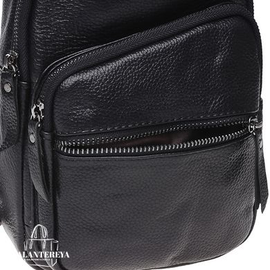 Сумка слінг чоловіча (однолямковий рюкзак) шкіряний Keizer K11037-black