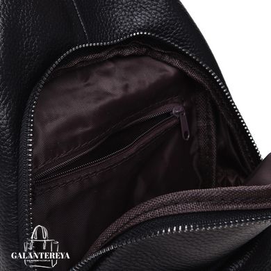 Сумка слінг чоловіча (однолямковий рюкзак) шкіряний Keizer K11037-black