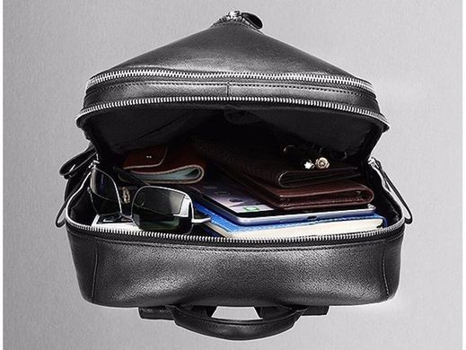 Мужской кожаный рюкзак Tiding Bag B3-1692A черный