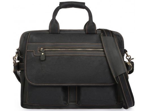 Мужская кожаная сумка-портфель Tiding Bag t29523A черный