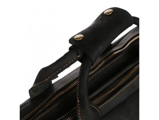 Мужская кожаная сумка-портфель Tiding Bag t29523A черный