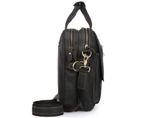 Мужская кожаная сумка-портфель Tiding Bag t29523A черный