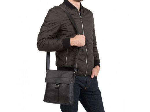 Мужской кожаный мессенджер Tiding Bag M38-1712A черный