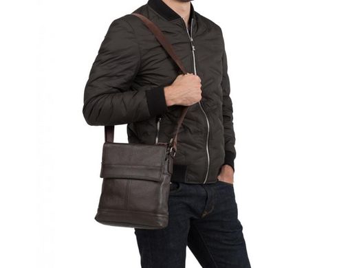 Мужской кожаный черный мессенджер Tiding Bag M38-3822