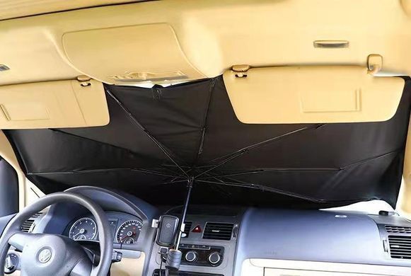 Парасоля для автомобіля сонцезахисна шторка на лобове скло 72*133 D2093M чорний