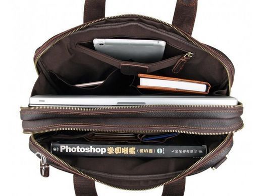 Кожаная мужская сумка для ноутбука Tiding Bag 7092Q коричневый