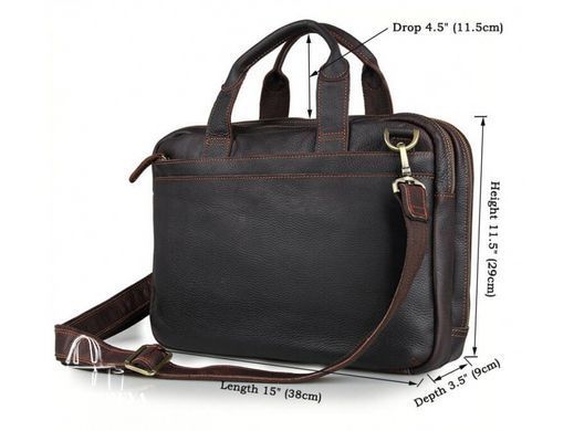 Кожаная мужская сумка для ноутбука Tiding Bag 7092Q коричневый