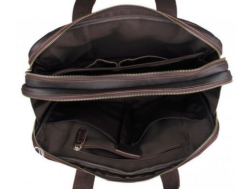 Кожаная мужская сумка для ноутбука Tiding Bag 7092Q коричневый