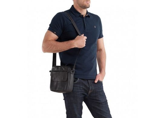 Мужской кожаный мессенджер Tiding Bag M38-1030A черный
