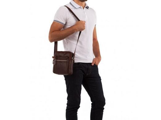 Мужской кожаный черный мессенджер Tiding Bag M38-3922
