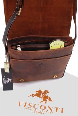 Жіноча шкіряна сумка месенджер Visconti 16012 Rumba Oil Tan