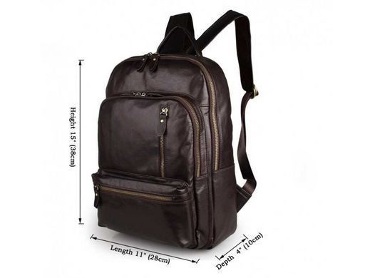 Мужской кожаный рюкзак Tiding Bag 7313Q коричневый