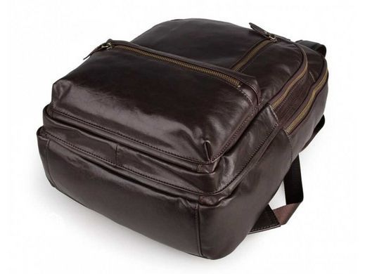 Мужской кожаный рюкзак Tiding Bag 7313Q коричневый