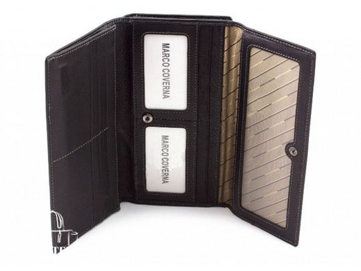 Женский кожаный кошелек Horton Collection TRW8576A черный