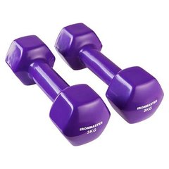 Гантели для фитнеса виниловые 3 кг 2 шт набор FORTE GO DO GD3P фиолетовый