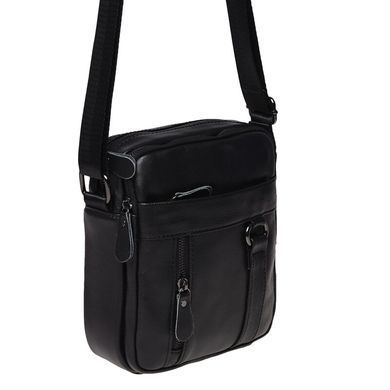Шкіряний чоловічий месенджер Borsa Leather K11169a-black чорний