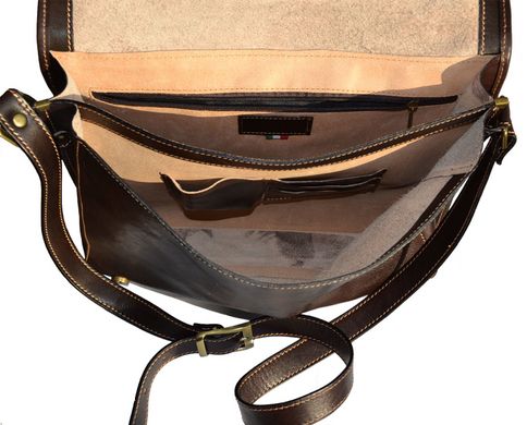Мужская кожаная сумка-мессенджер Italian fabric bags 1034