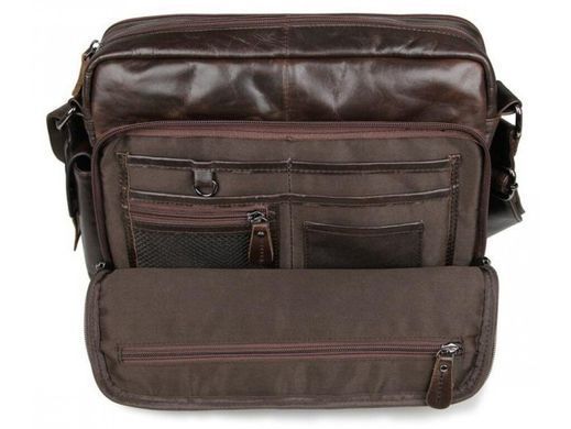 Мужской кожаный мессенджер Tiding Bag 7332C коричневый