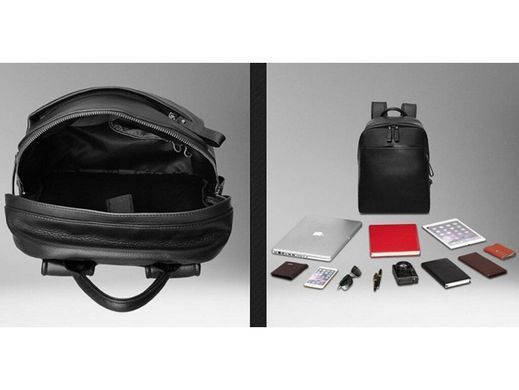 Мужской кожаный рюкзак Tiding Bag B3-1663A черный