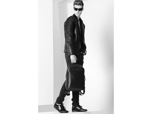 Мужской кожаный рюкзак Tiding Bag B3-1663A черный