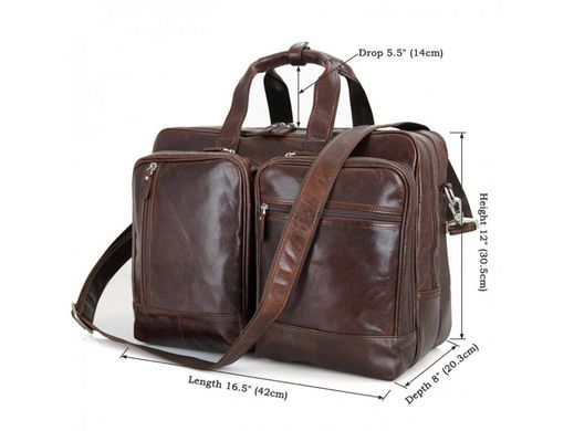 Кожаная сумка для ноутбука Tiding Bag 7343C коричневый