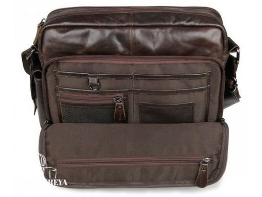 Мужской кожаный мессенджер Tiding Bag 7332C коричневый