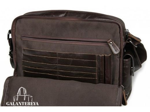 Мужской кожаный мессенджер Tiding Bag 7332C коричневый