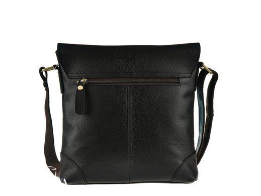 , Чорний, Шкіра, Клапан + хлястик, Чорний