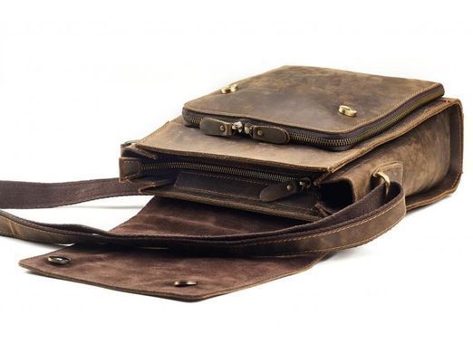 Мужской кожаный коричневый мессенджер Tiding Bag 7055B-1